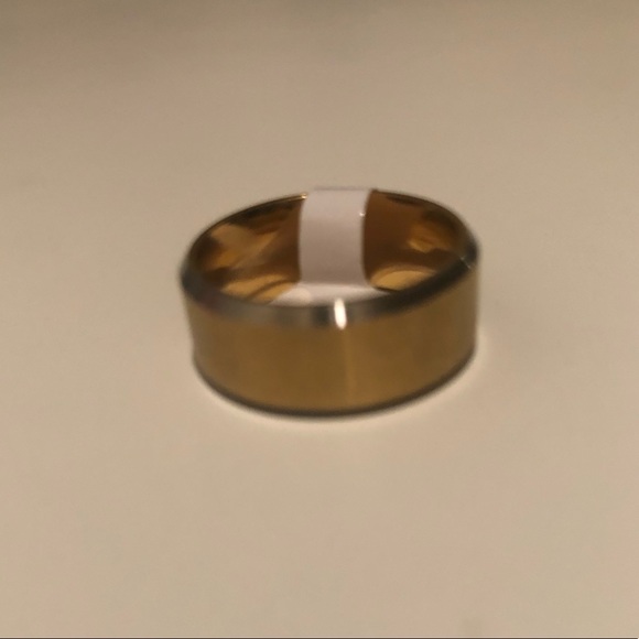 8mm Titanium Ring Stainless Steel Solid Gold Size7 - Picture 2 of 6